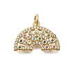 Brass Micro Pave Cubic Zirconia Pendants KK-D431-013G-1