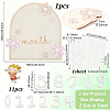 Flower Wood Baby Monthly Milestone Cards with Glue Points DIY-WH0569-42-2