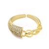 Clear Cubic Zirconia Open Cuff Rings RJEW-L120-006G-2