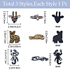 3Pcs 3 Styles Animal Rhinestone Ornament Accessories PATC-GF0001-44-2