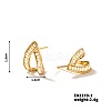 Geometric Water Drop Earrings with Hollow Out and Full Drill CM2318-1-1