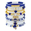 1 Set Handmade Polymer Clay Heishi Beads Stretch Bracelets Set BJEW-SZ0002-67B-01-1