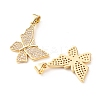 Brass Micro Pave Clear Cubic Zirconia Pendants ZIRC-P094-12G-RS-2