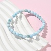 Round Natural Hemimorphite Beaded Stretch Bracelets for Men Women BJEW-B136-01A-3
