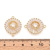 Brass Pave Clear Cubic Zirconia Connector Charms KK-N284-22G-3