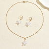 Bohemian 201 Stainless Steel & Plastic Starfish Pendant Necklace & Earrings Sets for Women FT6216-5