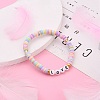 Polymer Clay Heishi Beads Stretch Bracelets BJEW-JB05710-02-4
