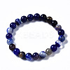 Natural Striped Agate/Banded Agate Beaded Stretch Bracelets BJEW-Q692-03E-4