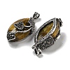 Natural Tiger Eye Horse Eye Pendants G-F766-01AS-08-2