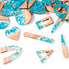 20Pcs 10 Styles Transparent Resin & White Wood Pendants RESI-TA0002-86-2