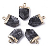 Natural Larvikite Pointed Pendants X-G-N326-34B-1