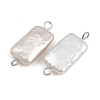Natural Freshwater Pearl Keshi Pearl Rectangle Connector Charms STAS-D378-18P-2