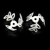 3-Petal Brass Flower Bead Caps KK-M010-01S-1