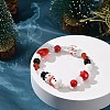 Natural Mixed Gemstone & Lampwork Stretch Bracelet X1-BJEW-TA00259-2