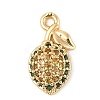 Brass Micro Pave Cubic Zirconia Pendants KK-R219-36E-G-1