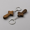 Natural Wood Pendant Keychain KEYC-WH0027-107A-2
