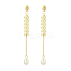 Natural Cultured Freshwater Pearl Beads & Brass Dangle Stud Earrings for Women EJEW-TA00555-1