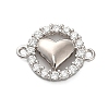 925 Sterling Silver Micro Pave Cubic Zirconia Connector Charms STER-U009-03P-04-1