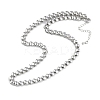 Rack Plating Brass Heart Link Chain Necklaces for Women NJEW-K382-14B-P-1