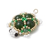 Handmade Glass Seed Beads Loom Pattern Pendants PALLOY-MZ00361-03-3