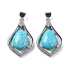 Synthetic Turquoise Teardrop Pendants G-A093-01P-03-1