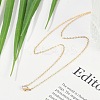 Ion Plating(IP) 304 Stainless Steel Cubic Zirconia Flat Round Pendant Cable Chain Necklaces NJEW-P320-16G-01-2