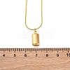 304 Stainless Steel Rectangle Pendant Snake Chain Necklaces for Women Men EJEW-Z044-02G-3