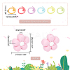 Flower Silicone Knitting Needle Point Protectors DIY-NB0009-49-2