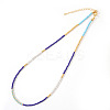 Vintage Short Colorful Glass Seed Beaded Necklace AF0855-4-1