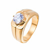 304 Stainless Steel Pave Clear Cubic Zirconia Finger Rings for Men FS-WG96A01-07-2