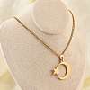 201 Stainless Steel Crescent Moon Star Pendant Twisted Chain Necklaces NJEW-S387-07G-3