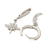 Clear Cubic Zirconia Star & Moon Asymmetrical Earrings MOST-PW0001-064P-2