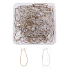 Brass Hoop Earrings Findings Kidney Ear Wires KK-FH0001-45-NR-1