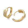 Brass Micro Pave Cubic Zirconia Hoop Earring EJEW-L271-20KCG-03-2