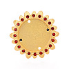 Adjustable Flower Alloy & Iron Rhinestone Bezel Cup Ring Base with Rotatable Tray MAK-T012-09G-2
