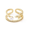 Brass Micro Pave Cubic Zirconia Open Rings RJEW-J017-VC203-2