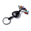 Natural Obsidian Heart with Mixed Gemstone Tassel Keychains KEYC-P012-03P-03-3