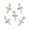 Brass Micro Pave Cubic Zirconia Pendants KK-E068-VB272-2