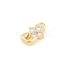 Brass Micro Pave Clear Cubic Zirconia Charms KK-Z151-18G-J-2