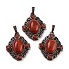 Natural Mixed Stone Rhombus Pendants G-K363-02R-2