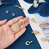 7Pcs 7 Styles Rack Plating Brass Micro Pave Clear Cubic Zirconia Fold Over Clasps KK-FH0004-70-3