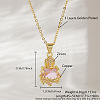 Brass Micro Pave Clear Cubic Zirconia and Pink Resin Scared Heart Pendant Necklaces for Women FS-WG476F5-16-1