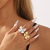 Butterfly Alloy Open Cuff Rings for Women RJEW-U006-06B-G-1