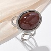 Oval Natural Carnelian Finger Rings RJEW-M062-02P-04-1