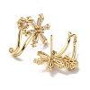 Brass with Clear Cubic Zirconia Stud Earrings EJEW-B035-09KCG-2