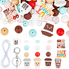 DIY Coffee Theme Silicone & Iron Keychain Making Kits DIY-SC0027-94-1
