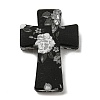 Cross with Flower Silicone Focal Beads SIL-G006-02G-1