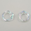 Candy Color Plastic Twist Wave Finger Ring for Women RJEW-WH0004-26A-1