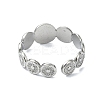 304 Stainless Steel Sun Flower Open Cuff Rings RJEW-M019-28P-3
