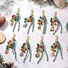 Christmas Theme Alloy Enamel & Glass Pendant Decorations HJEW-JM03732-1